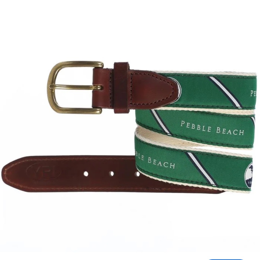 Pebble Beach Diagonal Ribbon Belt NWT